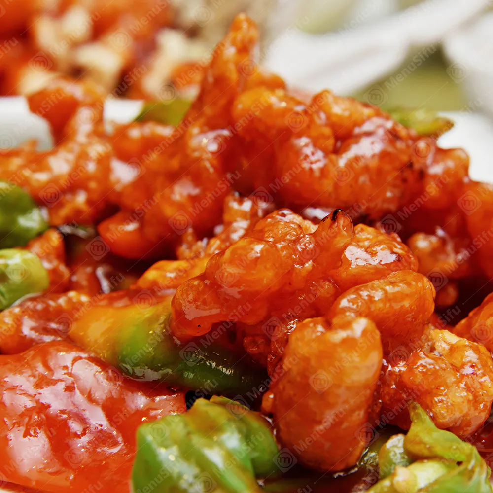 Crispy sweet and sour chicken at Golden Buddha, a Chinese Restaurant in San Jose