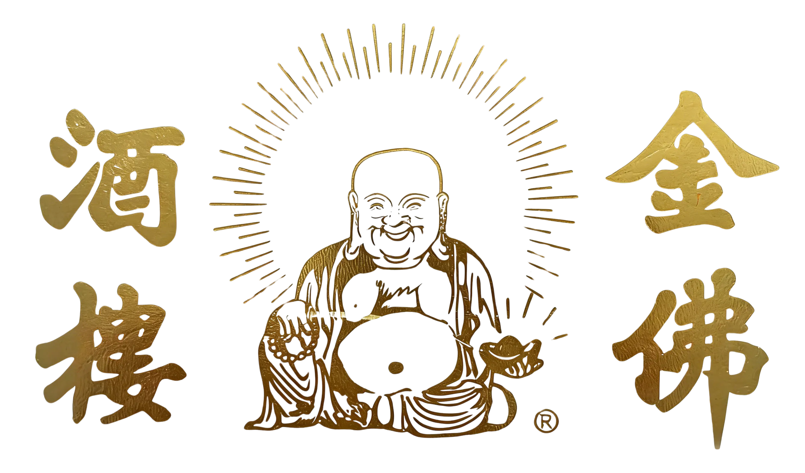 The Golden Buddha Restaurant logo features a golden Buddha
